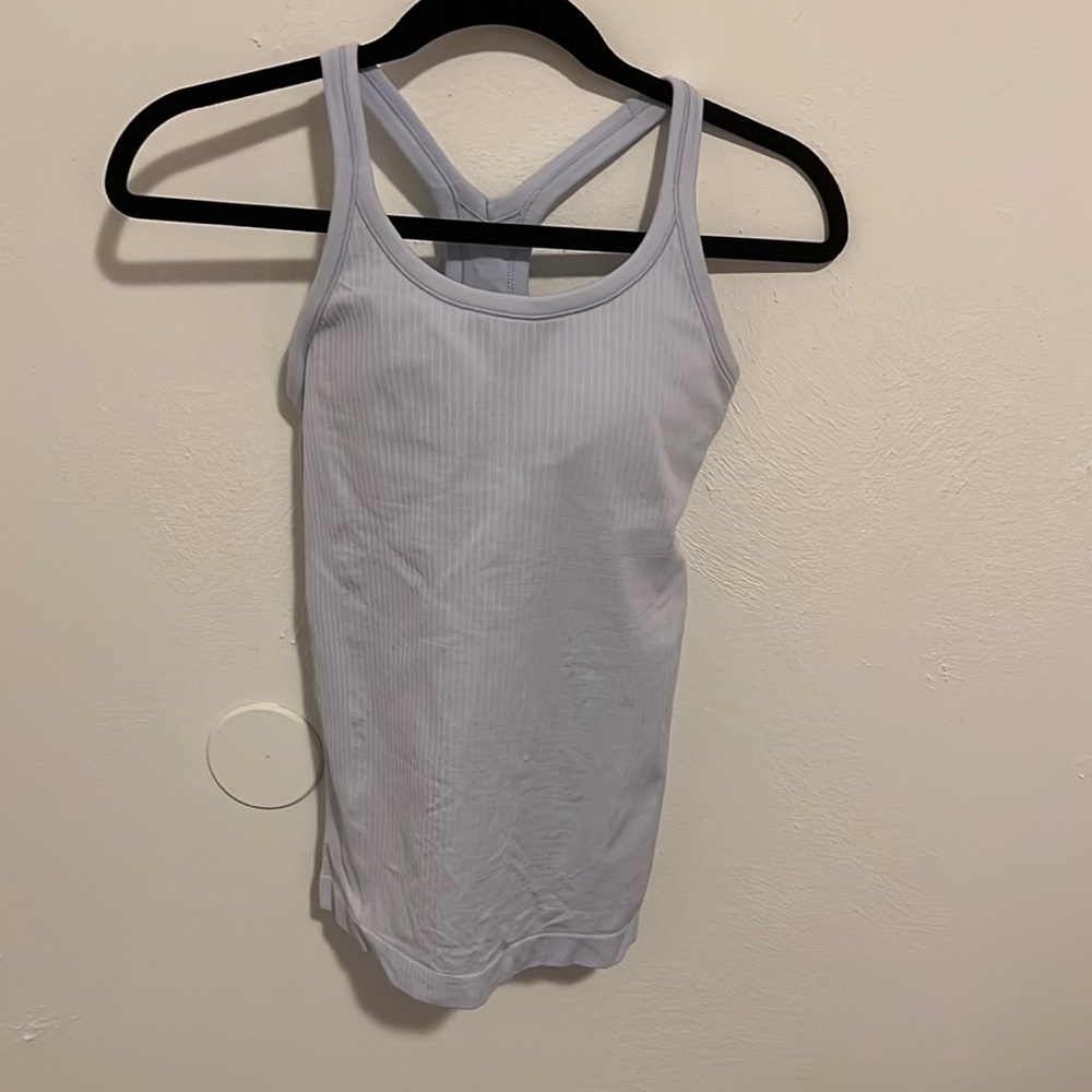 Lululemon pastel blue Ebb to Strat tank size 4